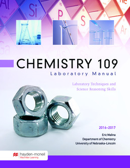 Chemistry 109 Laboratory Manual (2016-17) by Eric Malina - First Edition, 2016 from Macmillan Student Store