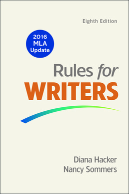 Rules for Writers with Writing about Literature (Tabbed Version) with 2016 MLA Update) by Diana Hacker; Nancy Sommers - Eighth Edition, 2016 from Macmillan Student Store