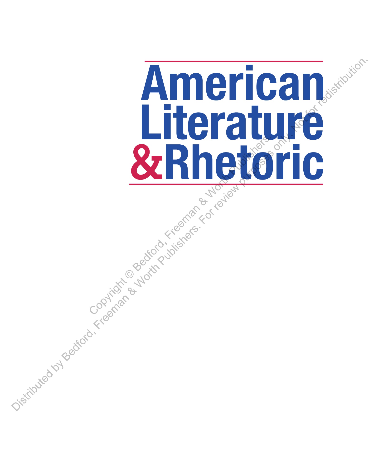 American Literature & Rhetoric 2nd Edition Student Edition Sample Chapter