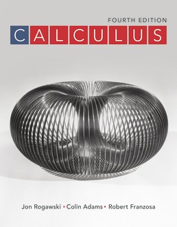 A book cover titled CALCULUS EARLY TRANSCENDENTALS, FOURTH EDITION authored by Jon Rogawski, Colin Adams, and Robert Franzosa shows a close-up view of a metal slinky.