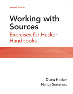 Cover: Working with Sources, 2nd Edition by Diana Hacker; Nancy Sommers