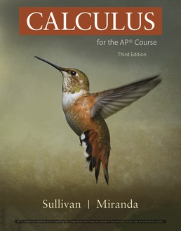 A book cover titled CALCULUS for the A P Course, Third Edition by Sullivan and Miranda shows a kingfisher flying in mid-air.