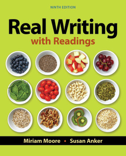 Cover: Real Writing with Readings, 9th Edition by Miriam Moore; Susan Anker