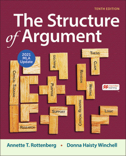 Cover: The Structure of Argument with 2021 MLA Update, 10th Edition by Annette Rottenberg; Donna Winchell