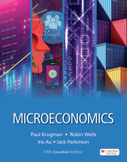 Cover: Microeconomics: Canadian Edition, 5th Edition by Paul Krugman; Robin Wells; Iris Au; Jack Parkinson