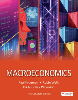 Cover: Macroeconomics: Canadian Edition, 5th Edition by Paul Krugman; Robin Wells; Iris Au; Jack Parkinson