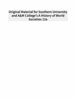 Cover: CM Original Material for A History of World Societies for Southern University and A&M College SHIS 111B/112B, 12th Edition by Southern University and A&M College