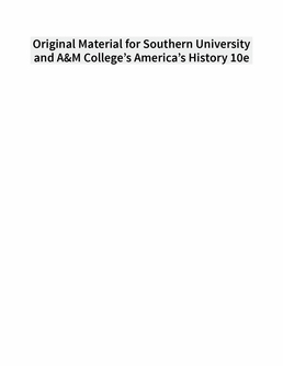 Cover: CM America's History for Southern University and A&M College SHIS 224B/225B, 10th Edition by Southern University and A&M College