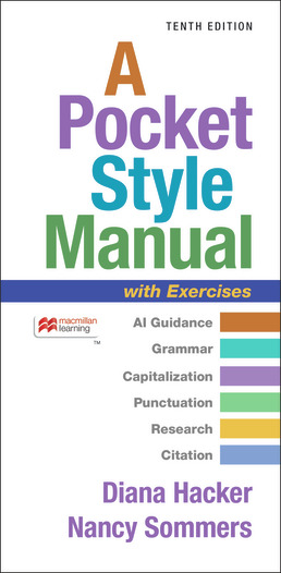 Cover: A Pocket Style Manual with Exercises, 10th Edition by Diana Hacker; Nancy Sommers