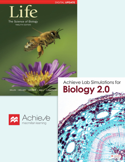 Cover: Achieve All-in-One for Life: The Science of Biology 12e with Lab Simulations 2.0 (1-Term Access), 12th Edition by David M. Hillis; Craig H. Heller; Sally D. Hacker; David W. Hall; Marta J. Laskowski; Lauren A. O'Connell; David E. Sadava; Macmillan Learning