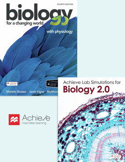 Cover: Achieve All-in-One for Scientific American Biology for a Changing World (with Physiology) 4e with Lab Simulations 2.0 (1-Term Access), 4th Edition by Michele Shuster; Janet Vigna; Matthew Tontonoz