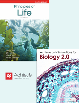 Cover: Achieve All-in-One for Hillis, Principles of Life Digital Update 3e with Lab Simulations 2.0 (1-Term Acess), 3rd Edition by David M. Hillis; Mary V. Price; Richard W. Hill; David W. Hall; Marta J. Laskowski