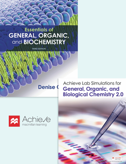 Cover: Achieve All-in-One for Essentials of General, Organic, and Biochemistry 3e Lecture with Lab Simulations 2.0 (1-Term Access), 3rd Edition by Denise Guinn