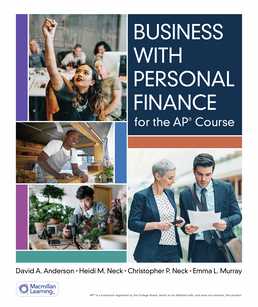 Cover: Business with Personal Finance for the AP® Course (High School), 1st Edition by David Anderson; Heidi M. Neck; Christopher P. Neck; Emma L. Murray