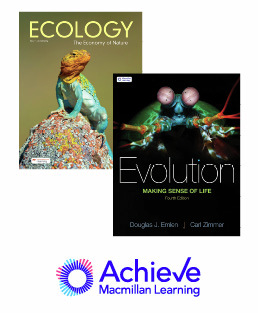 Cover: Achieve for Ecology: The Economy of Nature 10e with Evolution 4e (1-Term Access), 10th Edition by Rick Relyea; Douglas Emlen; Carl Zimmer