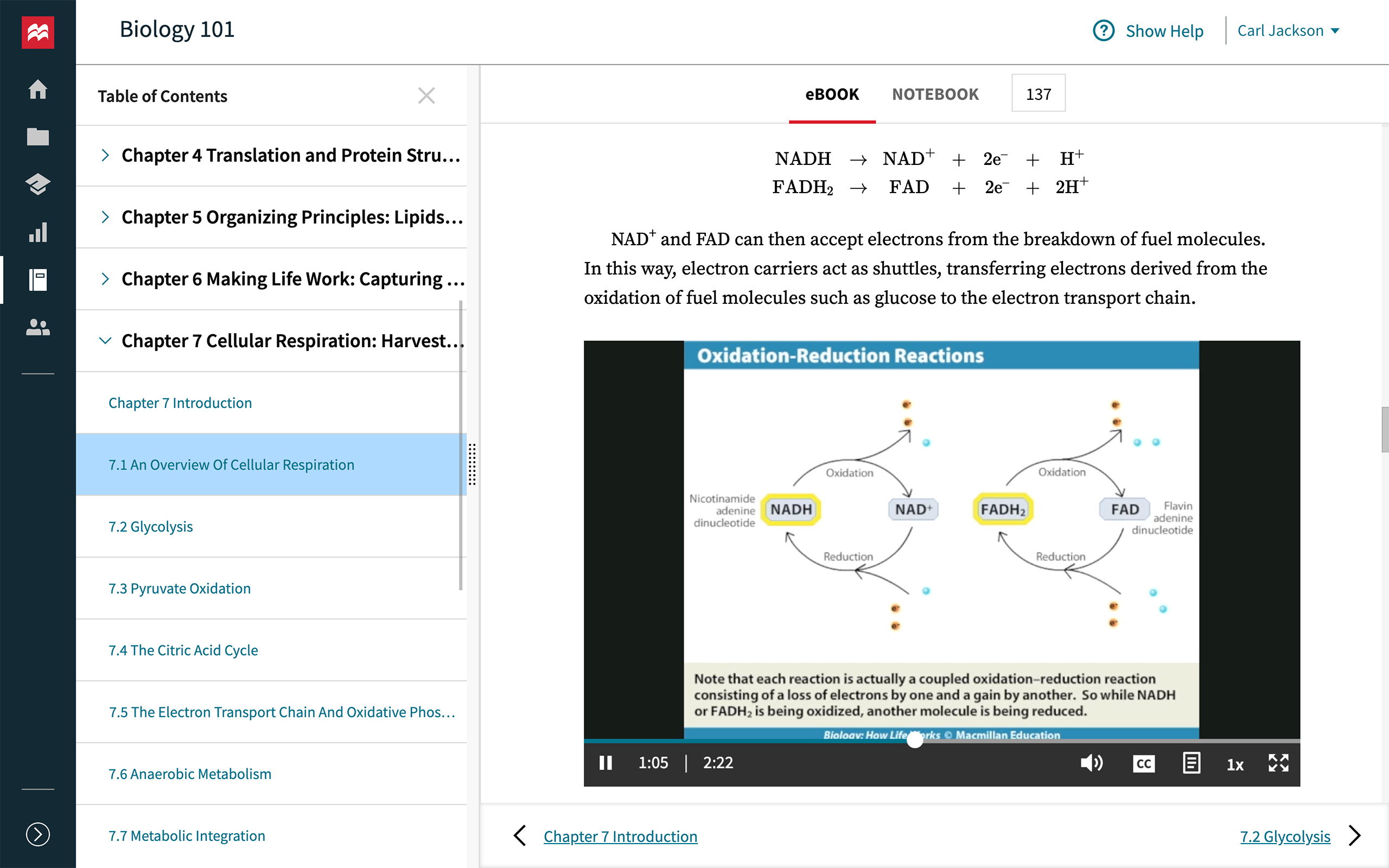 Dimmed screenshot of Achieve Biology 101 course with Take a Tour text on top.