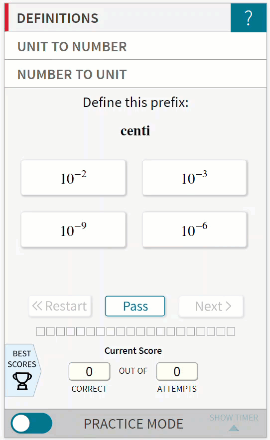 A gif of a quick recall exercises