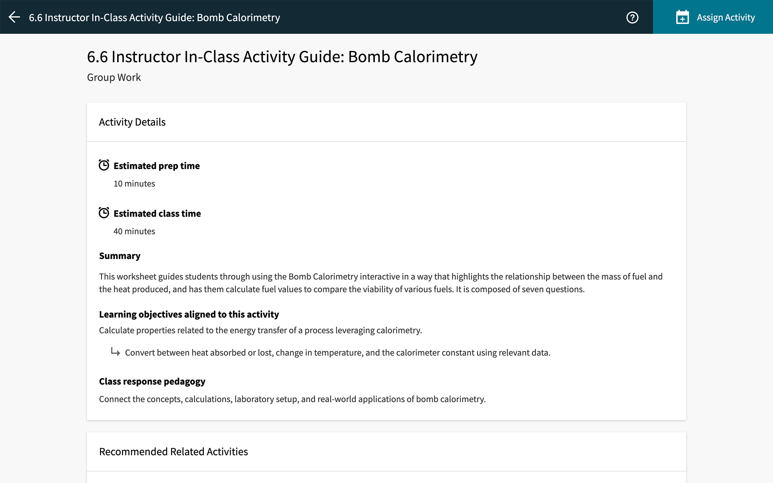 achieve activity guides