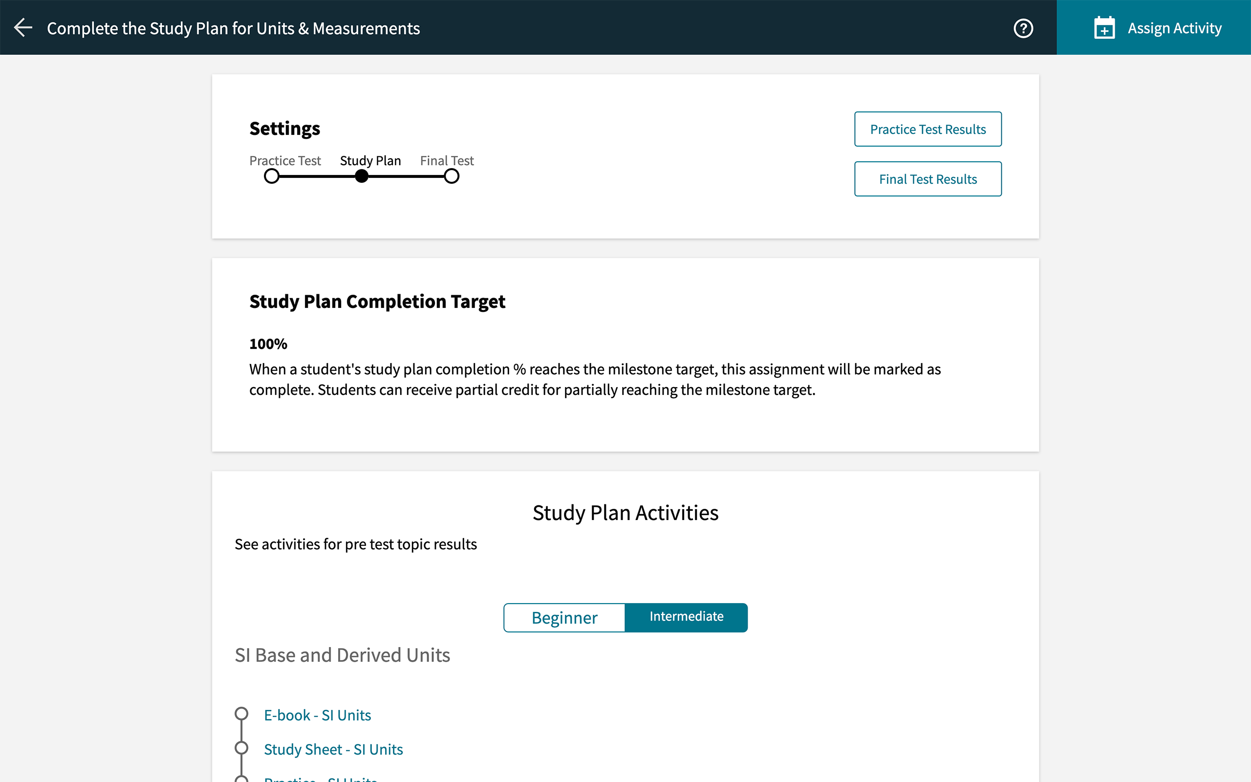 achieve study plan