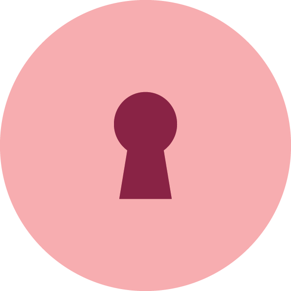 An icon for Always Accessible shows a keyhole inside a pink circle.