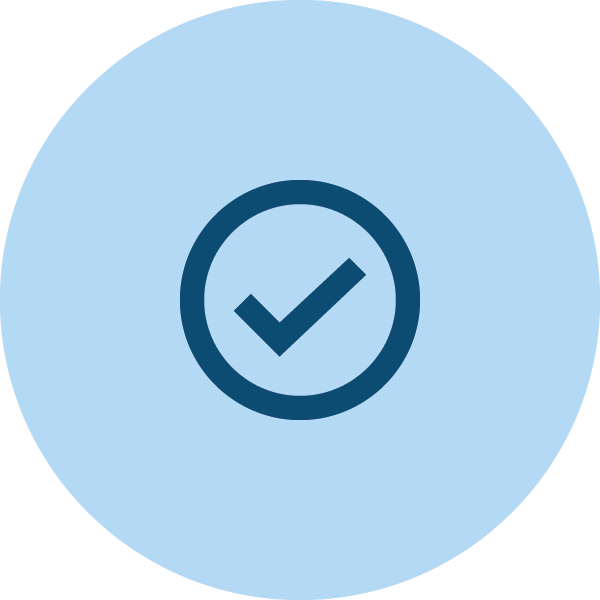 An icon for Learning Verified shows a tick mark within a circle inside a blue circle.