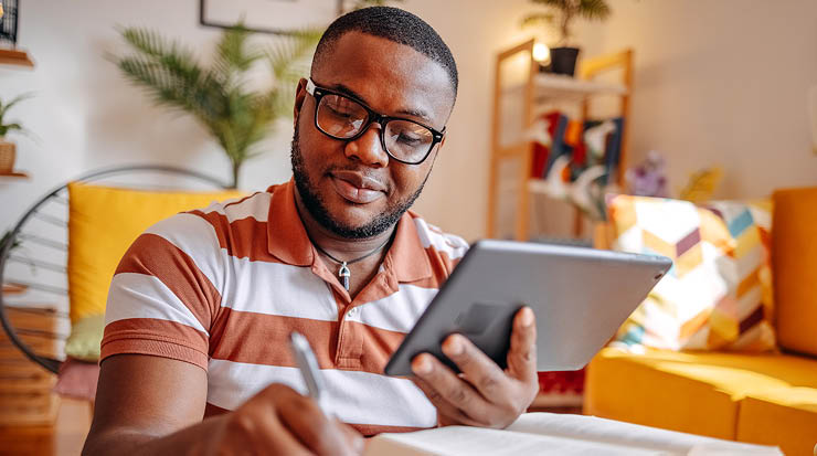 student on a computer