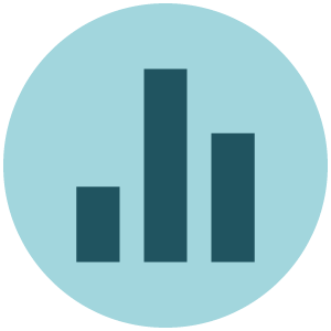 An icon for Econofact shows three vertical bars inside a blue circle. The bar in the middle is the tallest, followed by the bar on the right. The bar on the left is the shortest.