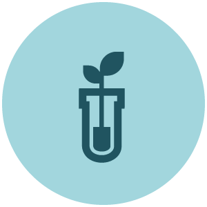 An icon for Environmental Science depicted as a test tube containing a plant sapling is featured as a discipline on the online learning platform, Achieve.