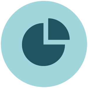 An icon depicting statistics using a pie chart is featured as a discipline on the online learning platform, Achieve.