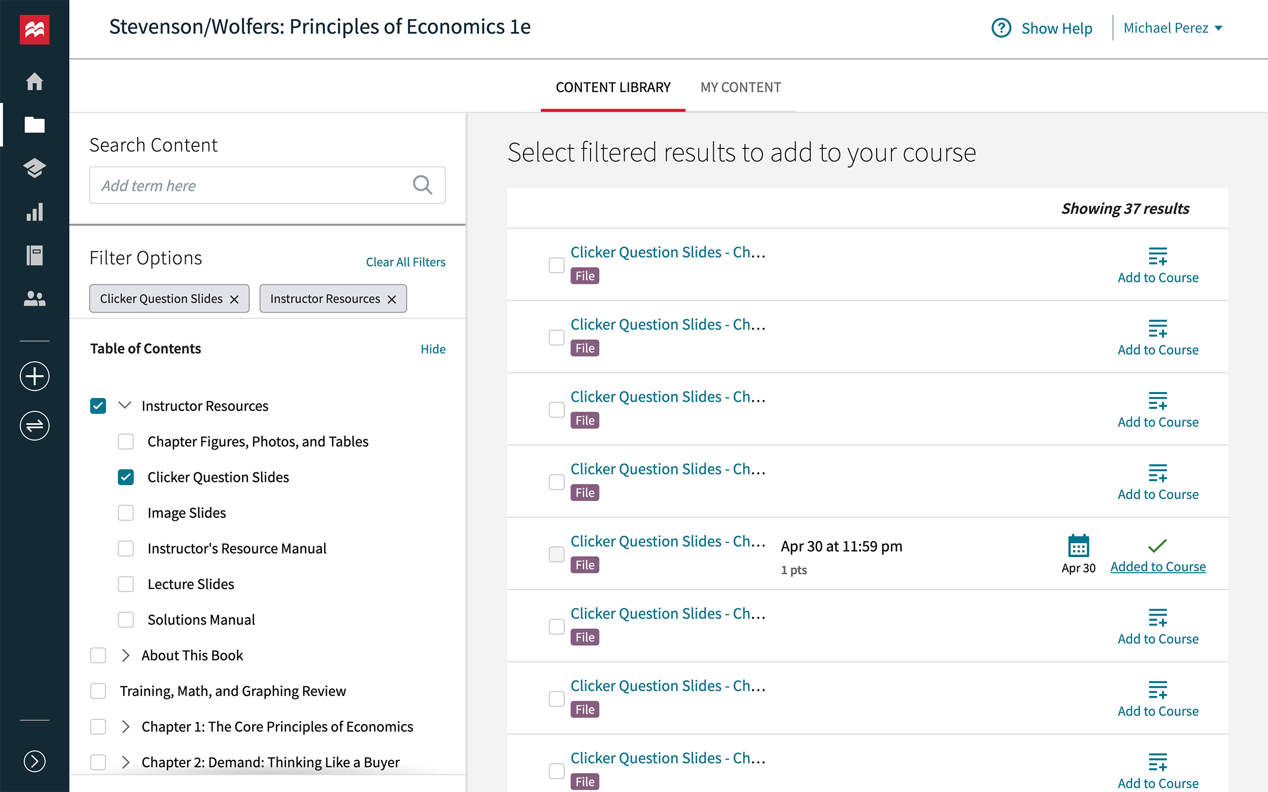 Dimmed screenshot of Achieve Economics course with Take a Tour text on top.