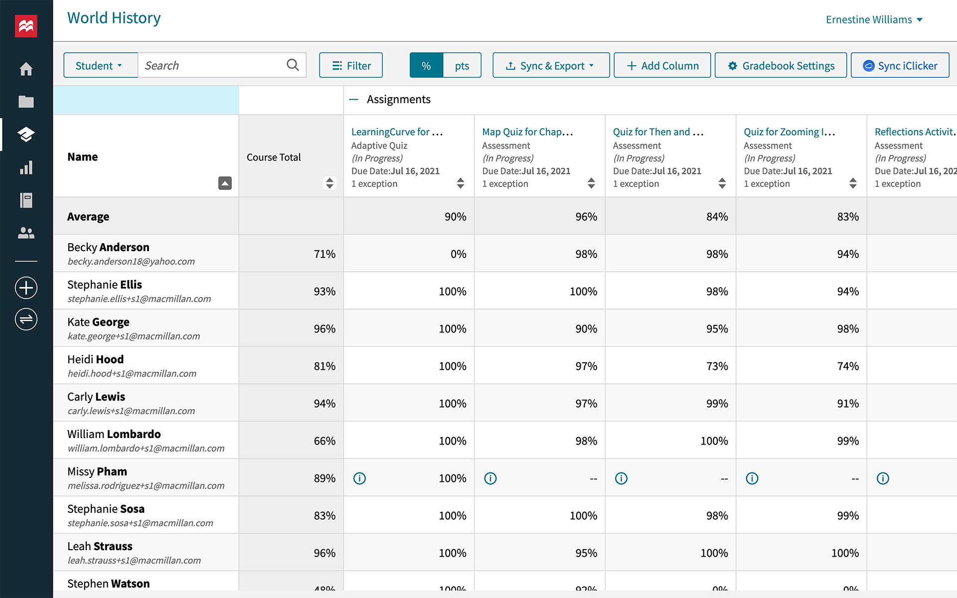 achieve gradebook