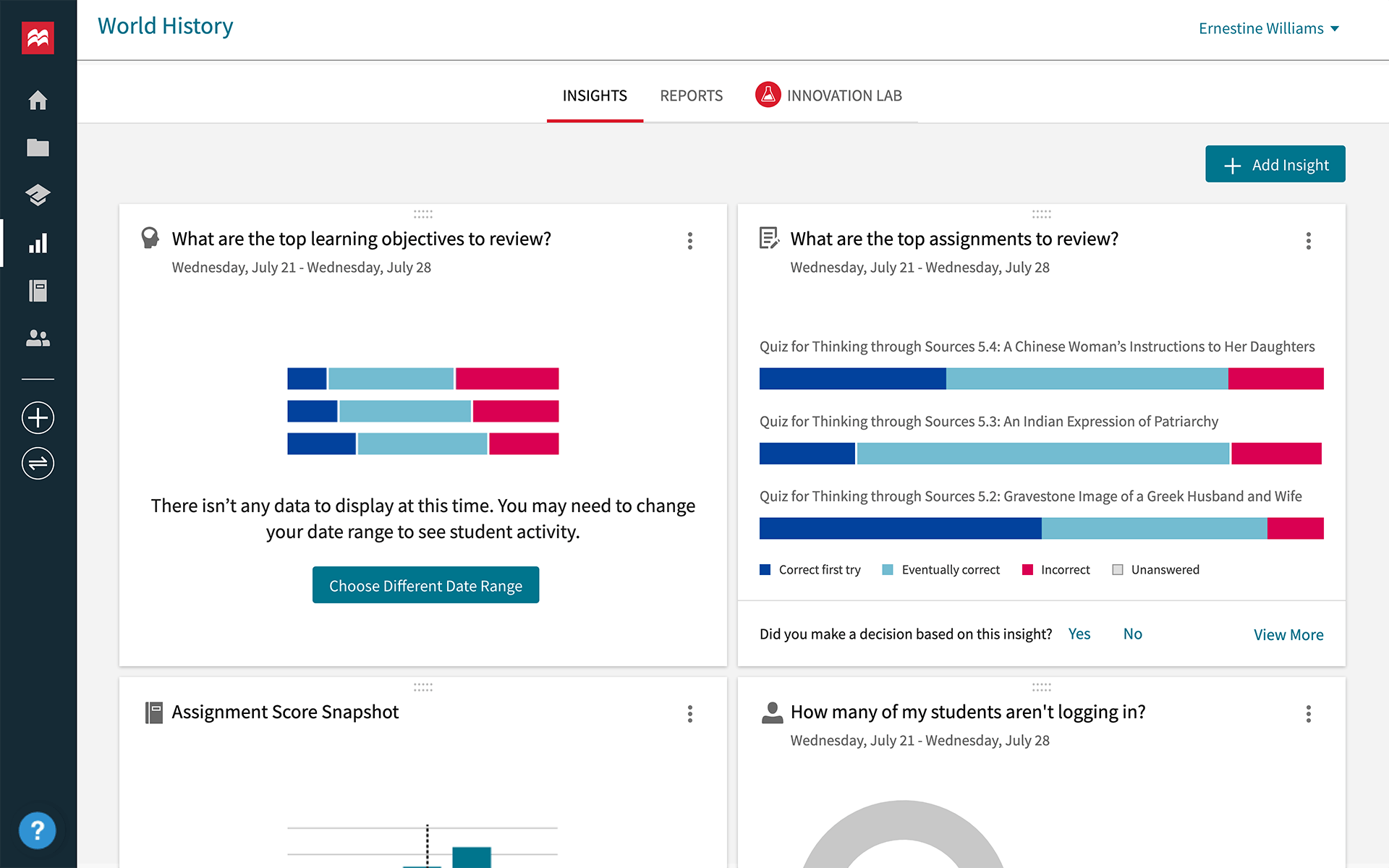 achieve insights and reporting