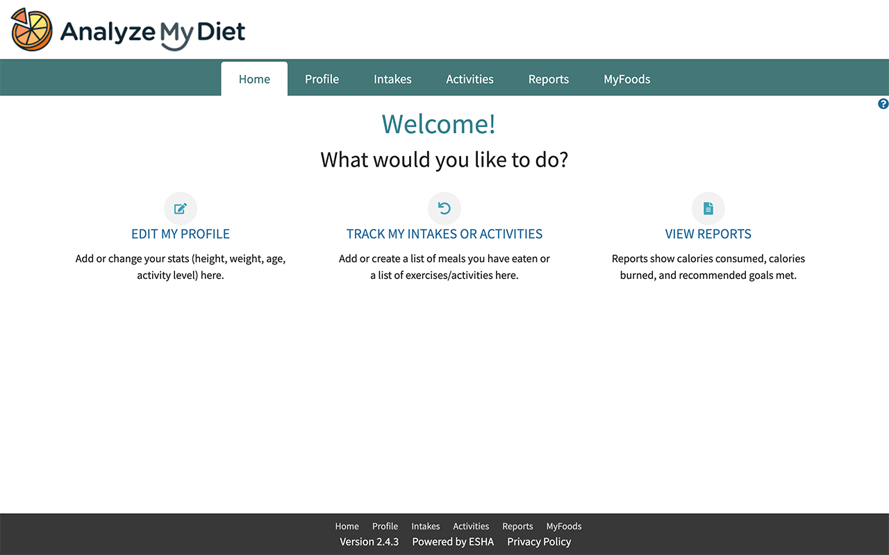 Achieve AnalyzeMyDiet Screenshot