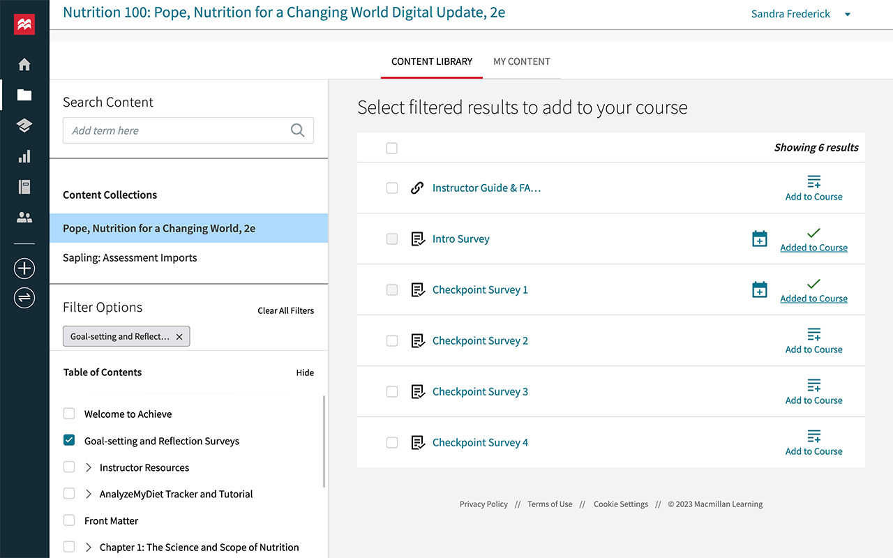 Achieve Goal Setting and Reflection Screenshot