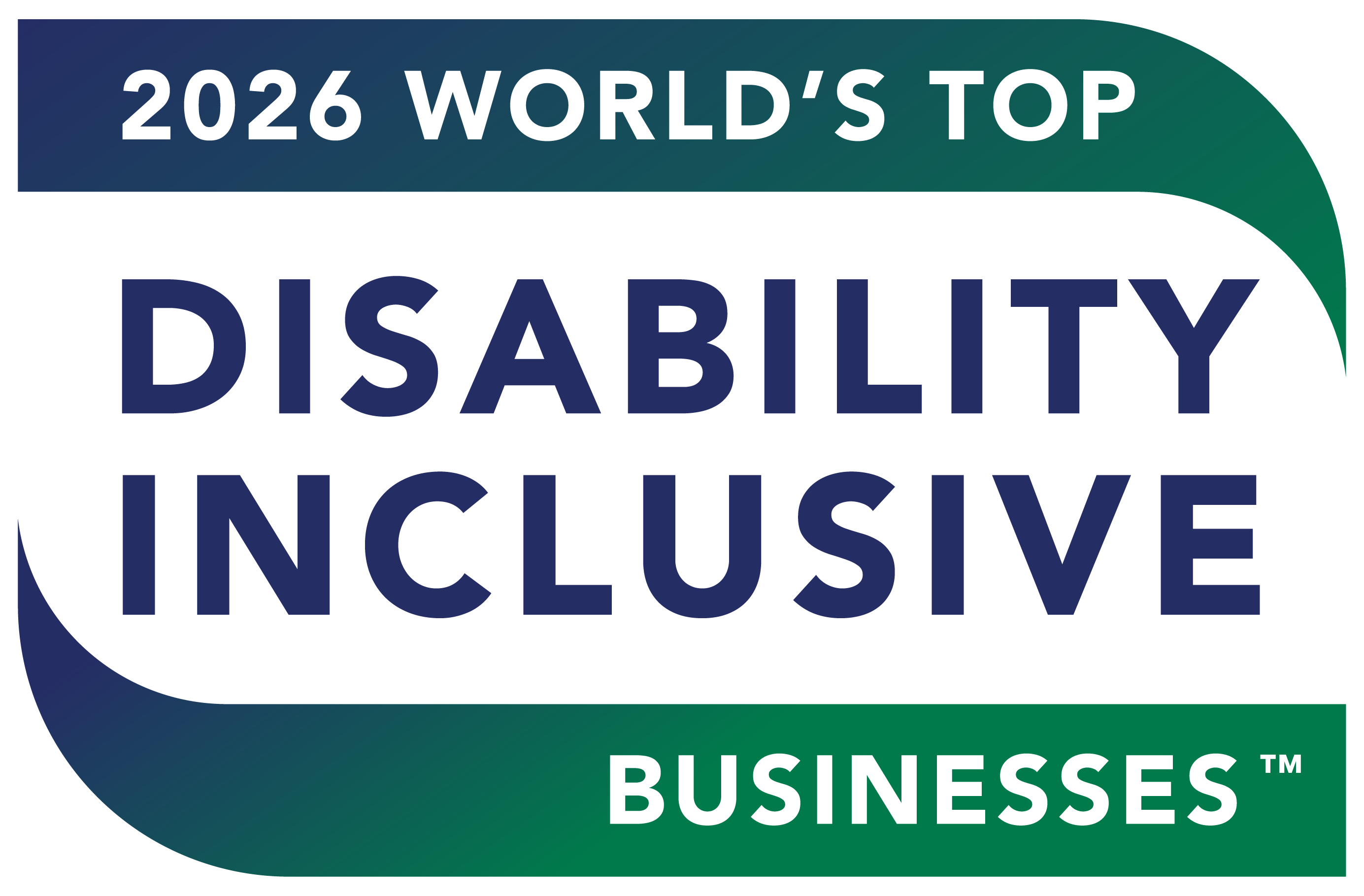 Text that reads 2026 World's Top Disability Inclusive Businesses