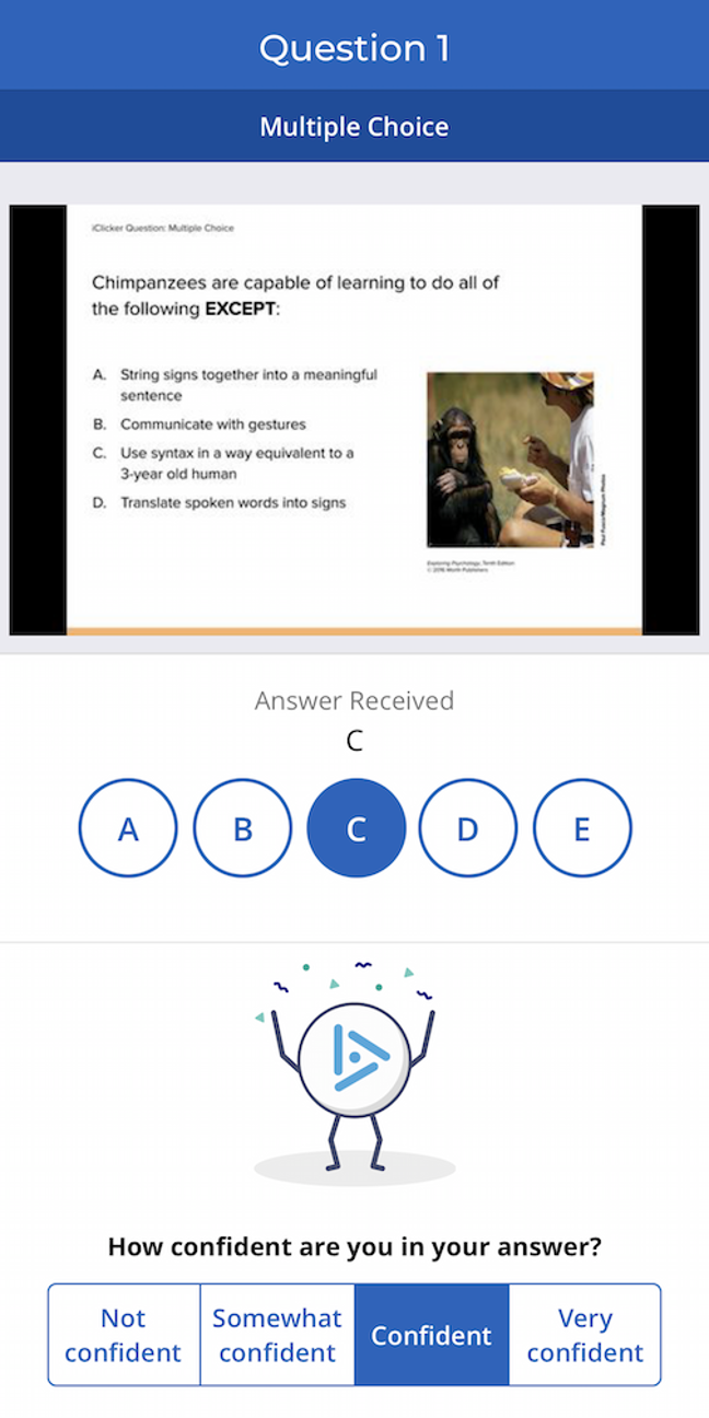 iClicker Confidence Screenshot
