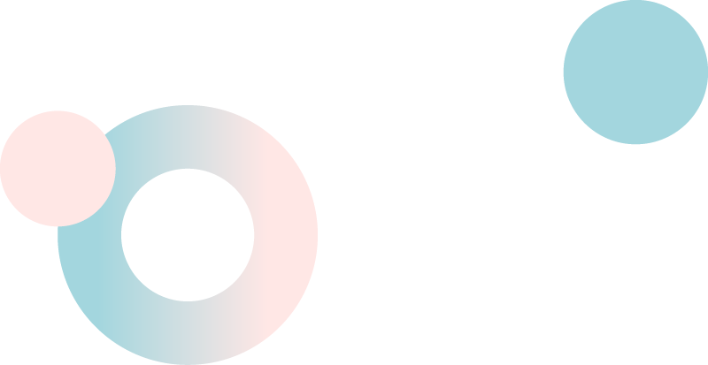 An illustration shows a pair of concentric circles forming a ring and two filled circles. The two filled circles are each colored blue and pink. The ring contains a shade of blue on the left and pink on the right.