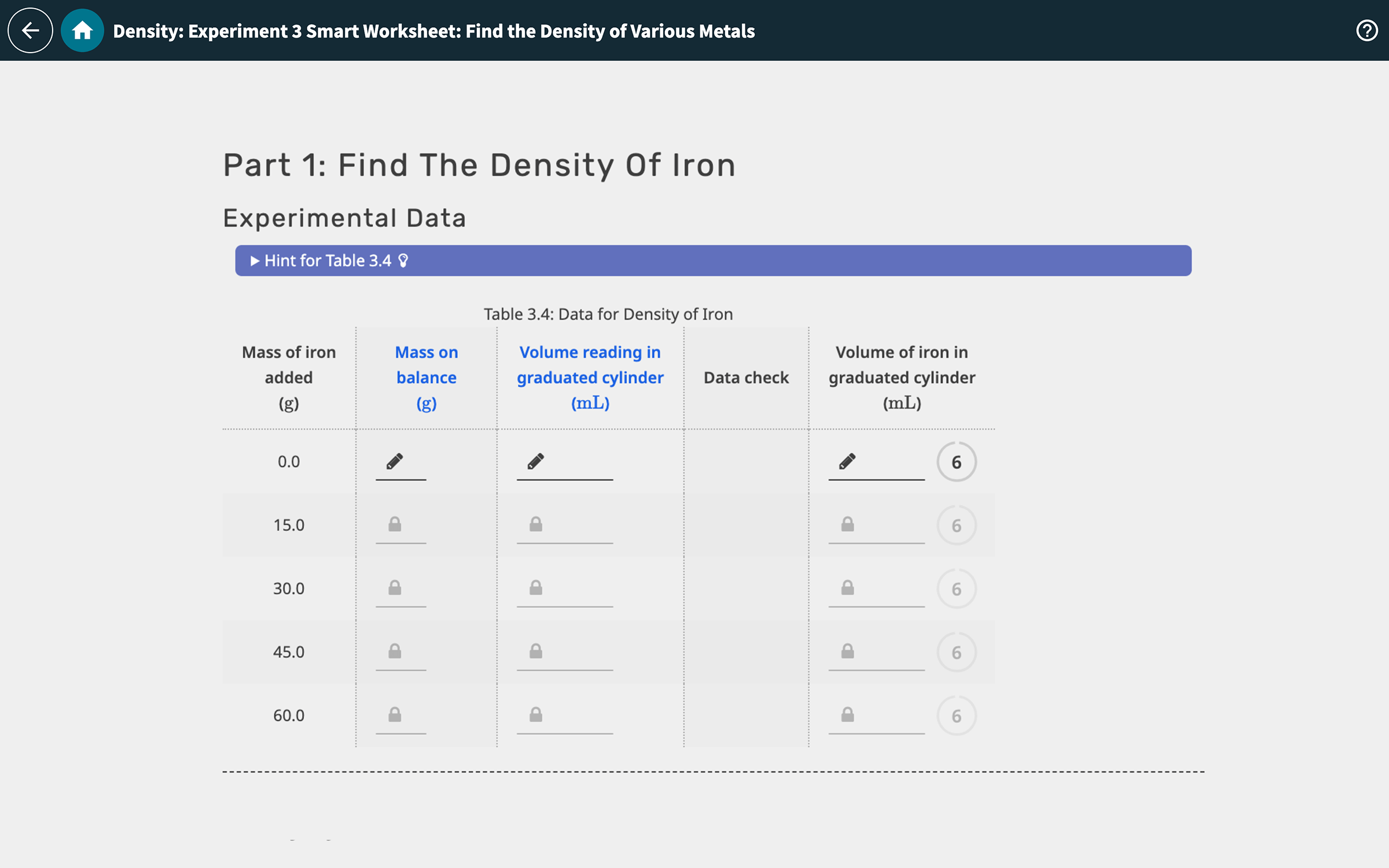 Smart Worksheet Screenshot