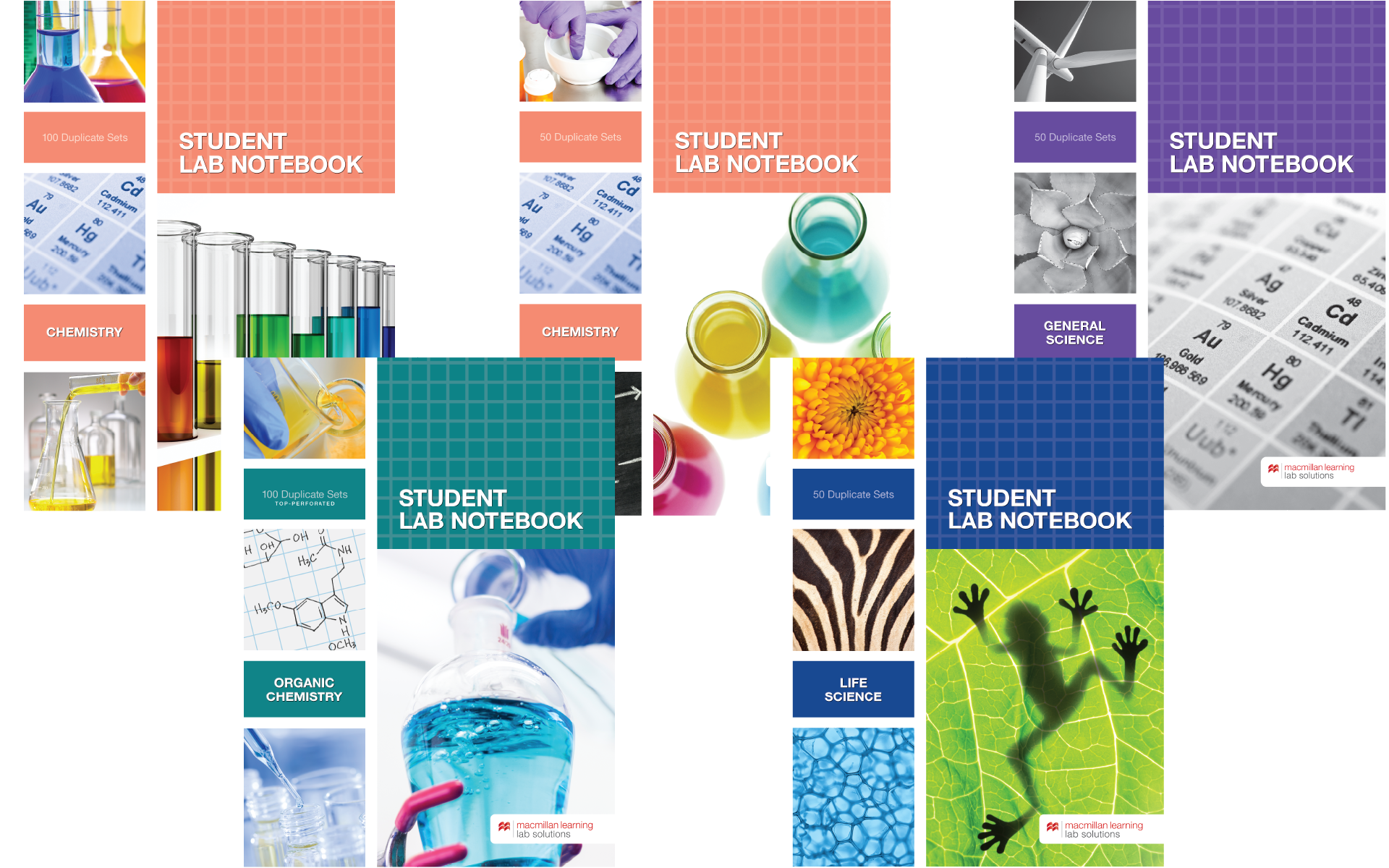 Covers of 5 lab notebooks