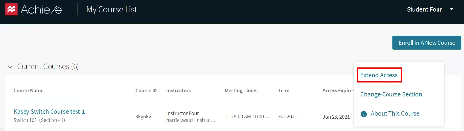 courses page convert grace period