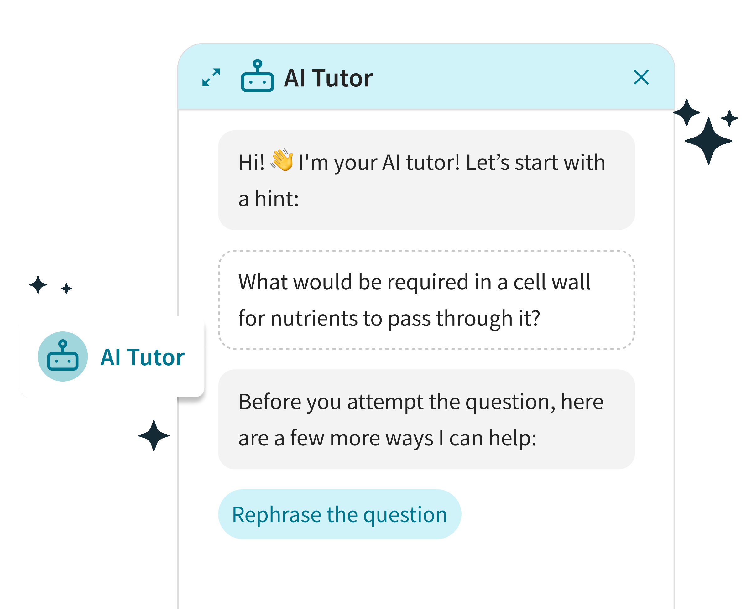 a screenshot of the ai tutor